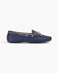 TOD'S Heaven Laccetto textured-leather loafers - Blue Blue