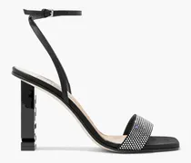 Sergio Super Heel crystal-embellished suede and satin sandals - Black