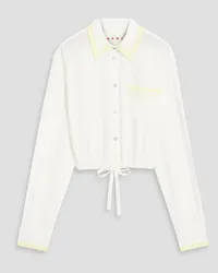 Marni Cropped silk crepe de chine shirt - White White