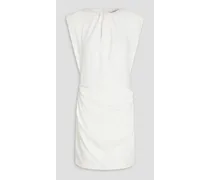 Ruched crepe mini dress - White