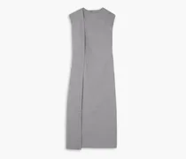 Paneled wool-blend midi dress - Gray
