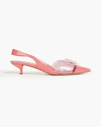 Emporio Armani Bow-detailed PVC and patent-leather slingback pumps - Pink Pink