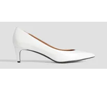 Glossed-leather pumps - White