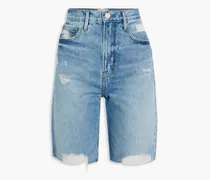 Le Vintage Bermuda distressed denim shorts - Blue