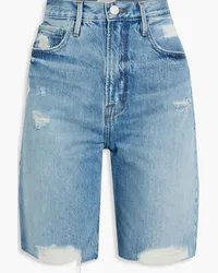 Frame Denim Le Vintage Bermuda distressed denim shorts - Blue Blue