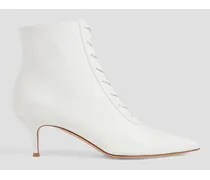 Gillian lace-up leather ankle boots - White