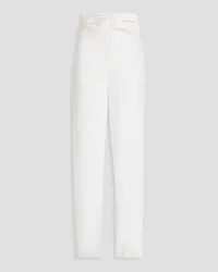 Emporio Armani Ruched satin-crepe straight-leg pants - White White