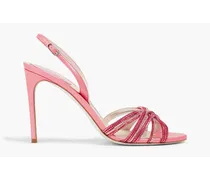 Vida embellished suede and leather slingback sandals - Pink