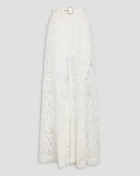 Zimmermann Cotton-blend lace wide-leg pants - White White