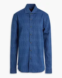 TOD'S Printed cotton-twill shirt - Blue Blue