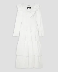 BATSHEVA Michelle tiered broderie anglaise cotton midi dress - White White