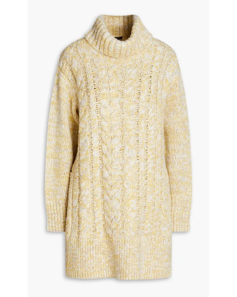 Joseph Marled cable-knit wool-blend turtleneck sweater - Yellow Yellow