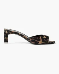 ATTICO Kaia leopard-print satin mules - Animal print Animal