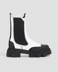 Ganni Rubber and leather Chelsea boots - White White