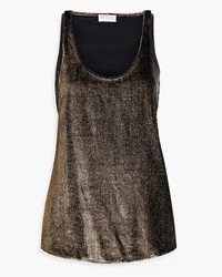 Brunello Cucinelli Layered metallic knitted tank - Metallic Metallic