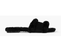 Anacletus suede and shearling slides - Black
