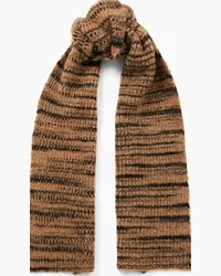 NAADAM Striped alpaca-blend scarf - Brown Brown