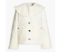 Ruffled quilted shell jacket - White