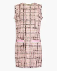 MSGM Frayed cotton-blend tweed mini dress - Pink Pink