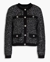 Maje Sequined tweed cardigan - Black Black