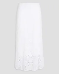 Vince Cotton-blend crochet-knit midi skirt - White White