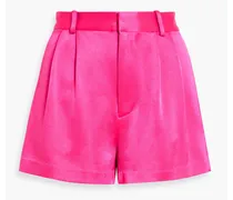 Alice Olivia - Conry pleated satin-crepe shorts - Pink