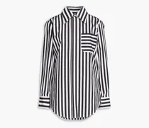 Striped silk crepe de chine shirt - Black