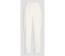 Cotton-corduroy tapered pants - White
