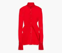 Stretch-silk chiffon shirt - Red