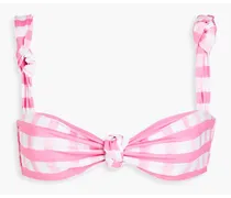 Le Haut Vichy knotted gingham bikini top - Pink