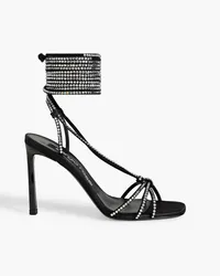 Sergio Rossi sr Dea Crystal 95 embellished suede and satin sandals - Black Black