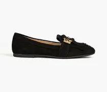 Fringed suede loafers - Black