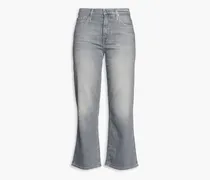 Alexa faded high-rise kick-flare jeans - Gray