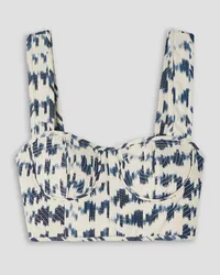 Ulla Johnson Carisia cropped printed cotton bustier top - White White