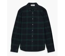 Mill checked cotton-flannel shirt - Green