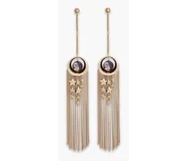 Gold-tone amethyst earrings - Purple