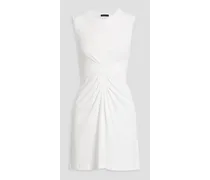Ruched cotton-jersey mini dress - White