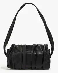 Elleme Vague gathered leather shoulder bag - Black Black