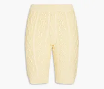 Cable-knit silk-blend shorts - Yellow
