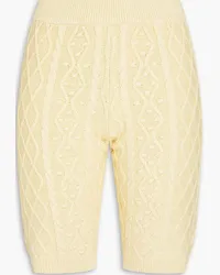 Loulou Studio Cable-knit silk-blend shorts - Yellow Yellow