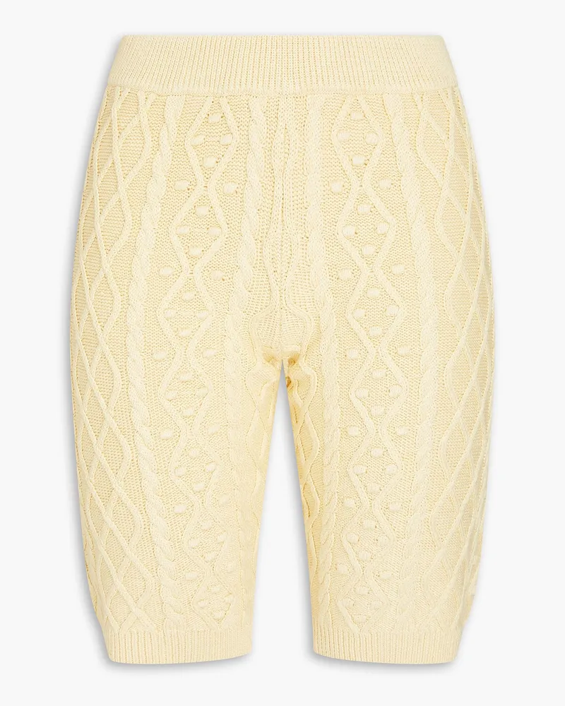 Loulou Studio Cable-knit silk-blend shorts - Yellow Yellow