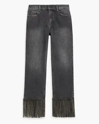 Alice + Olivia Alice Olivia - Amazing cropped embellished boyfriend jeans - Black Black