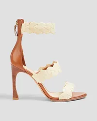 Alexandre Birman Emilia leather and raffia sandals - White White