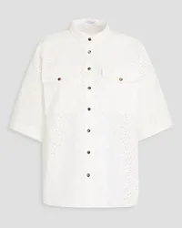 Brunello Cucinelli Broderie anglaise cotton shirt - White White