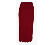 Valentina crochet Pima cotton midi skirt - Burgundy