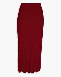 Savannah Morrow Valentina crochet Pima cotton midi skirt - Burgundy Burgundy