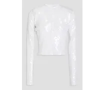 Keid sequined mesh cardigan - White