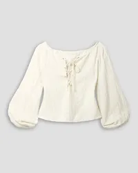 Savannah Morrow Nova cotton, bamboo Lyocell and hemp-blend blouse - White White