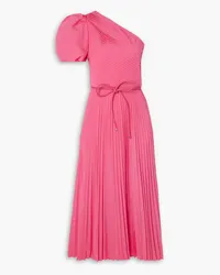 Rebecca Vallance Rosa one-shoulder pleated poplin midi dress - Pink Pink