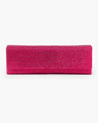 Amina Muaddi Amini Paloma crystal-embellished satin clutch - Pink Pink